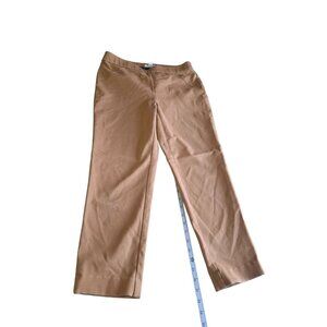 Calvin Klein Womens Y2K Stretch Pants M Tan Wide-Leg Flat Front Preppy Office